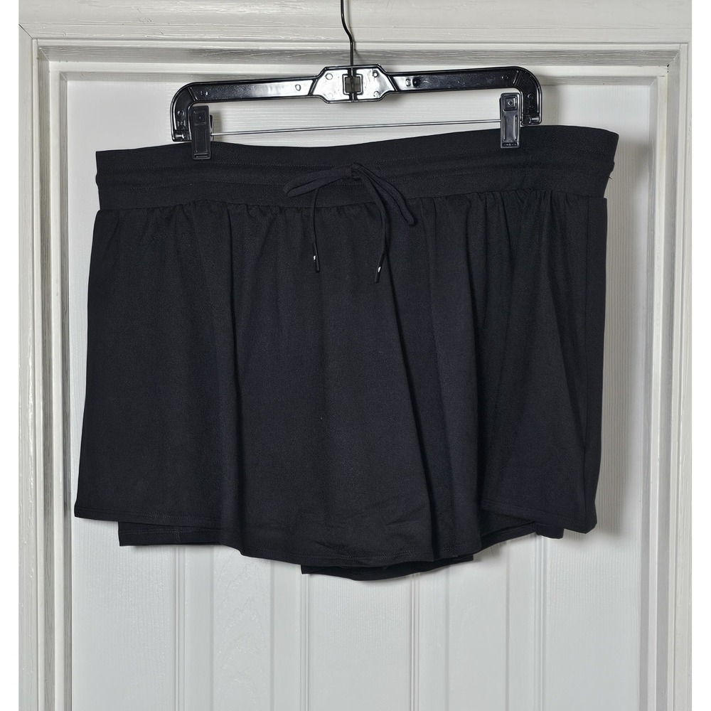 Fabletic Athletic Skort Skirt Size 2X Black Inside Short Pockets